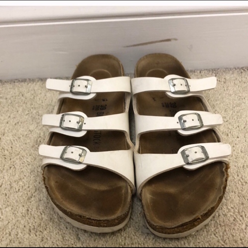 White 3 Strap Birkenstocks